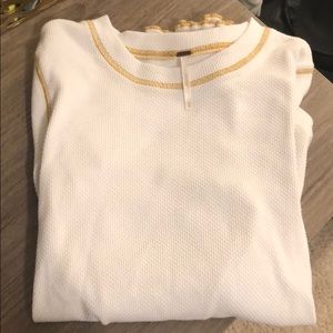 Free People Size M White & Good Zipper Long Sleeve
